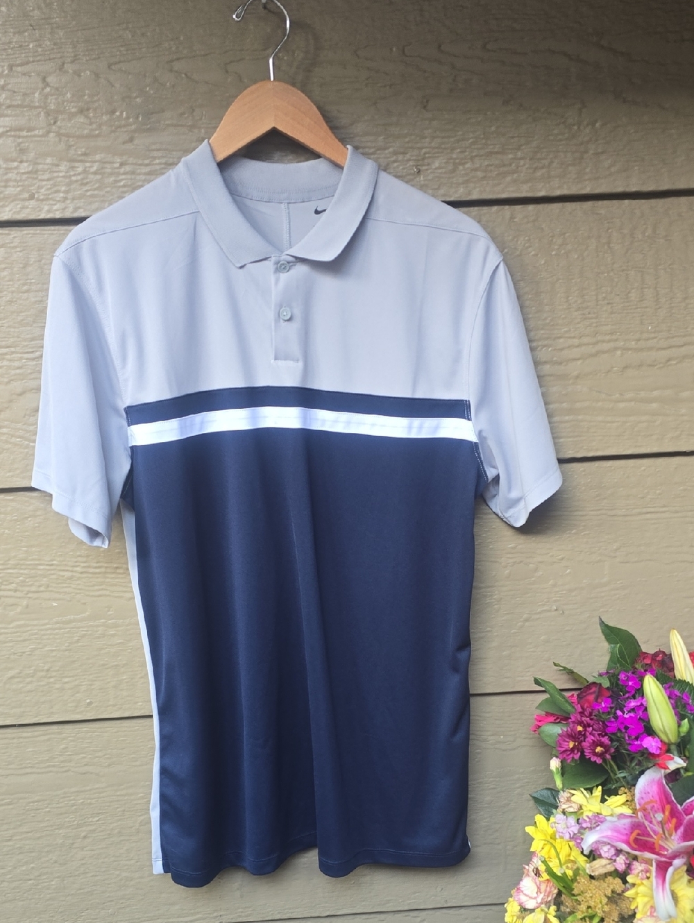 Nike gray dry fit polo M